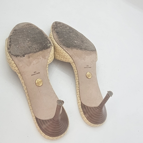 Veronica Beard Tia Slide Sandals Women's 8 Natural Preowned - Picture 9 of 14